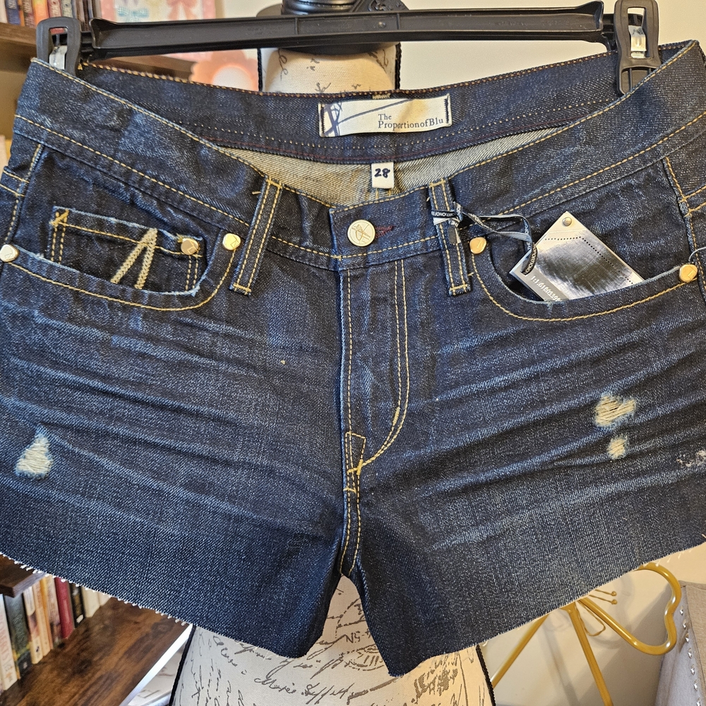 Proportion Of Blu Dark Blue Jean Shorts
